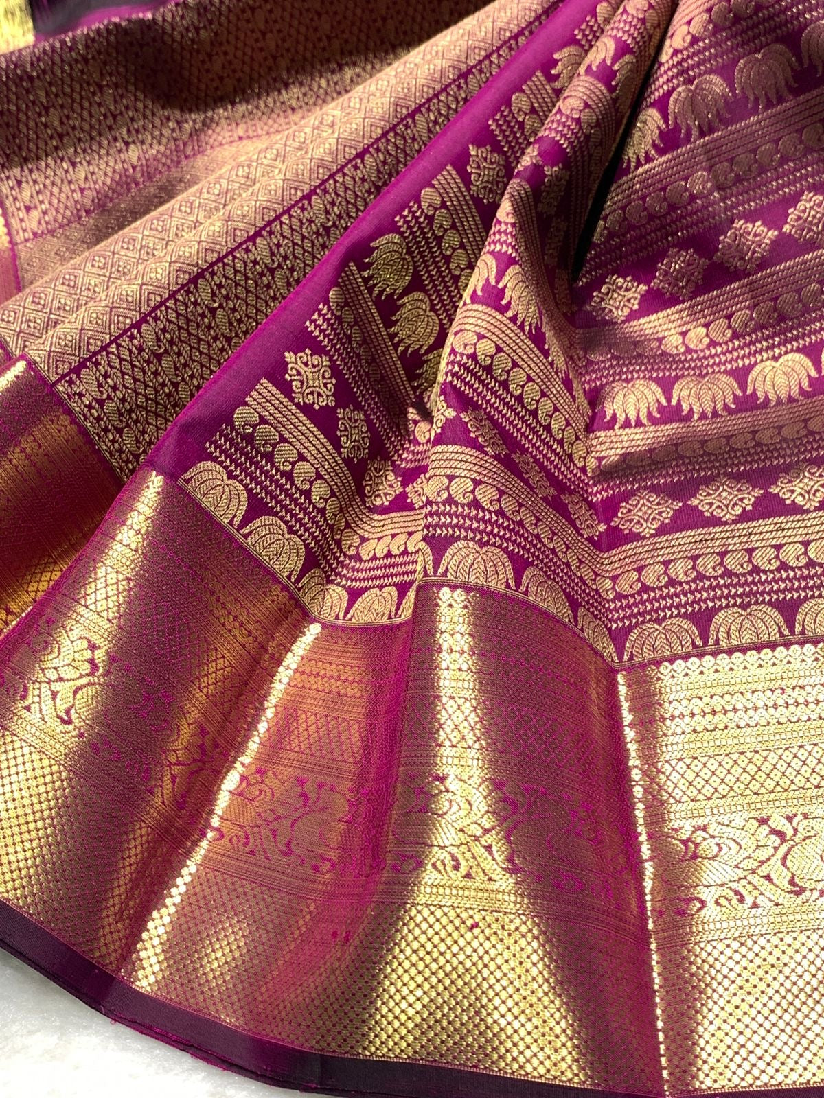 Classic Wine Red 2gm Zari Bridal Elegance Kanchipuram Handloom Silk Saree SS24103