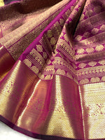 Load image into Gallery viewer, Classic Wine Red 2gm Zari Bridal Elegance Kanchipuram Handloom Silk Saree SS24103
