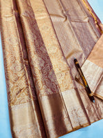 Load image into Gallery viewer, Classic Gold &amp; Pink Bridal Elegance Kanchipuram Handloom Silk Saree SS25997
