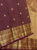 Load image into Gallery viewer, Classic Plum 1gm Zari Vaira Oosi Kanchipuram Handloom Silk Saree SS26653
