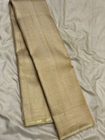 Load image into Gallery viewer, Classic Beige 2gm Zari Brocade Bridal Elegance Kanchipuram Handloom Silk Saree SS27650
