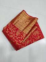 Load image into Gallery viewer, Classic Chilly Red 1gm Zari Bridal Elegance Kanchipuram Handloom Silk Saree SS19506
