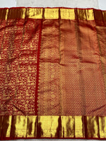 Load image into Gallery viewer, Classic Crimson Red Bridal Elegance Kanchipuram Handloom Silk Saree SS24858
