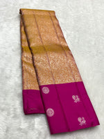 Load image into Gallery viewer, Classic Gold &amp; Silver Dark Pink Kanchipuram Handloom Silk Saree SS26877
