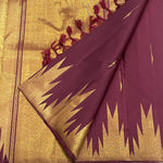 Load image into Gallery viewer, Classic Garnet Red 1gm Zari Temple Border Elegance Kanchipuram Handloom Silk Saree SS28640
