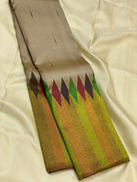 Load image into Gallery viewer, Classic Off White Multi Colored 2gm Zari Elegance Kanchipuram Handloom Silk Saree SS25170
