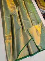 Load image into Gallery viewer, Classic Sea Green Tint Bridal Elegance Tissue Kanchipuram Handloom Silk Saree SS27989
