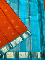Load image into Gallery viewer, Classic Burnt Orange 2gm Zari Elegance Kanchipuram Handloom Silk Saree SS28251
