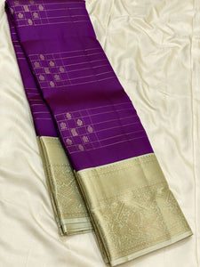 Classic Vadamalli & Pista Green 1gm Zari Vaira Oosi Elegance Kanchipuram Handloom Silk Saree SS24384