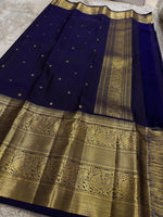 Load image into Gallery viewer, Classic Wine Red &amp; Midnight Blue Black Kanchipuram Handloom Silk Saree SS26837
