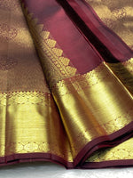 Load image into Gallery viewer, Classic Maroon Red 2gm Zari Bridal Elegance Kanchipuram Handloom Silk Saree SS28328

