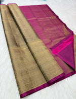 Load image into Gallery viewer, Classic Beige &amp; Deep Pink Kanchipuram Handloom Silk Saree SS26256
