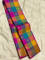 Load image into Gallery viewer, Classic Multi Color &amp; Fuchsia Pink Butta Kanchipuram Handloom Silk Saree SS26031
