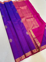 Load image into Gallery viewer, Classic Vadamalli &amp; Dark Pink Elegance Kanchipuram Handloom Silk Saree SS24323
