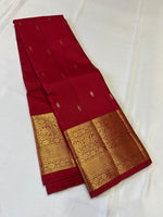 Load image into Gallery viewer, Classic Cherry Red Elegance Kanchipuram Handloom Silk Saree SS24389
