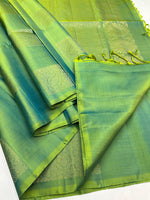 Load image into Gallery viewer, Classic Spring Green Elegance Handloom Soft Silk Saree SS24150
