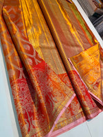 Load image into Gallery viewer, Classic Orange Bridal Elegance Tissue Kanchipuram Handloom Silk Saree SS27991
