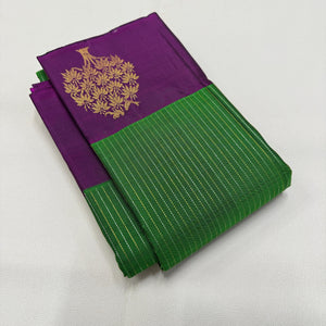 Classic Green & Vadamalli 2gm Zari Kanchipuram Handloom Silk Saree SS26297