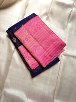 Load image into Gallery viewer, Classic Royal Blue &amp; Hot Pink Bridal Elegance Kanchipuram Handloom Silk Saree SS26096
