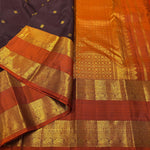 Load image into Gallery viewer, Classic Coffee Brown &amp; Burnt Orange Elegance Kanchipuram Handloom Silk Saree SS27379
