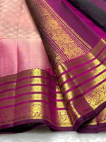 Load image into Gallery viewer, Classic Creamy Pink 2gm Zari Elegance Kanchipuram Handloom Silk Saree SS25366
