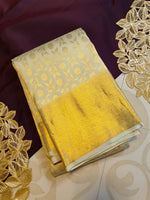 Load image into Gallery viewer, Classic Butter Cream 2gm Zari Elegance Kanchipuram Handloom Silk Saree SS28429
