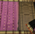 Load image into Gallery viewer, Classic Grape Creamy Mauve 1gm Zari Elegance Kanchipuram Handloom Silk Saree SS24199
