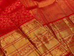 Load image into Gallery viewer, Classic Scarlet Red Bridal Elegance Kanchipuram Handloom Silk Saree SS20176
