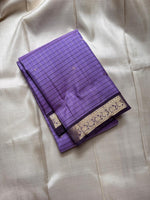 Load image into Gallery viewer, Classic Lavender &amp; Slate Blue Elegance Kanchipuram Handloom Silk Saree SS27633
