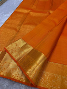 Classic Orange Elegance Kanchipuram Silk Saree SS23937