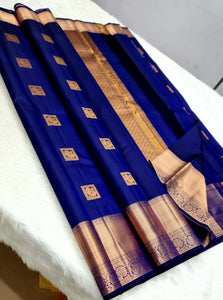 Classic Royal Blue Elegance Kanchipuram Silk Saree SS23800