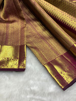 Load image into Gallery viewer, Classic Wine Pink 2gm Zari Bridal Elegance Kanchipuram Handloom Silk Saree SS25270
