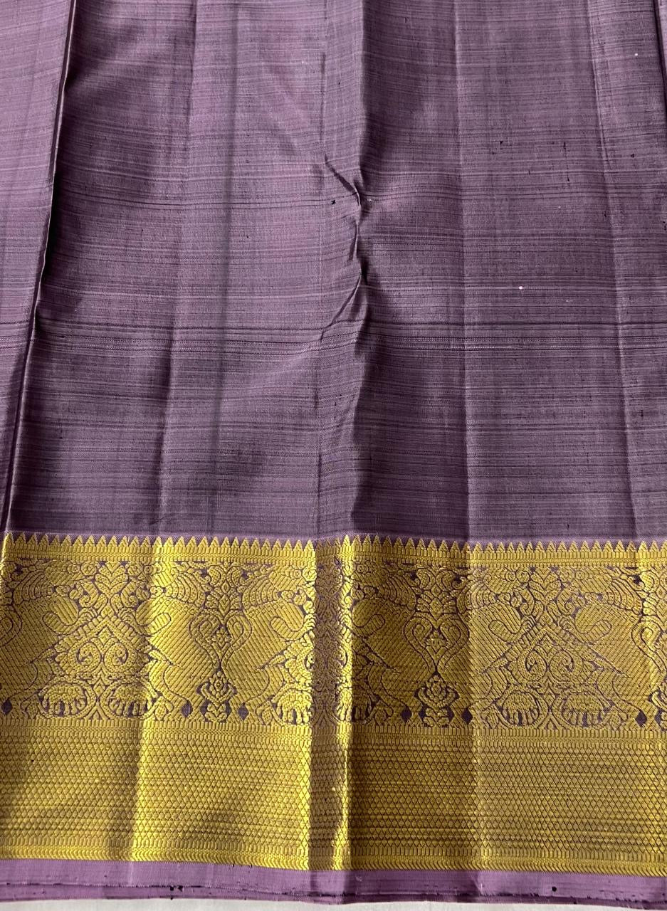 Classic Mauve 2gm Zari Bridal Elegance Kanchipuram Handloom Silk Saree SS23931