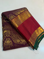 Load image into Gallery viewer, Classic Plum &amp; Deep Pinkish Red Elegance Kanchipuram Handloom Silk Saree SS27197
