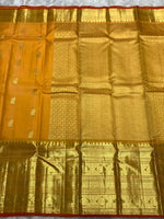 Load image into Gallery viewer, Classic Yellow 2gm Zari Elegance Kanchipuram Handloom Silk Saree SS25451
