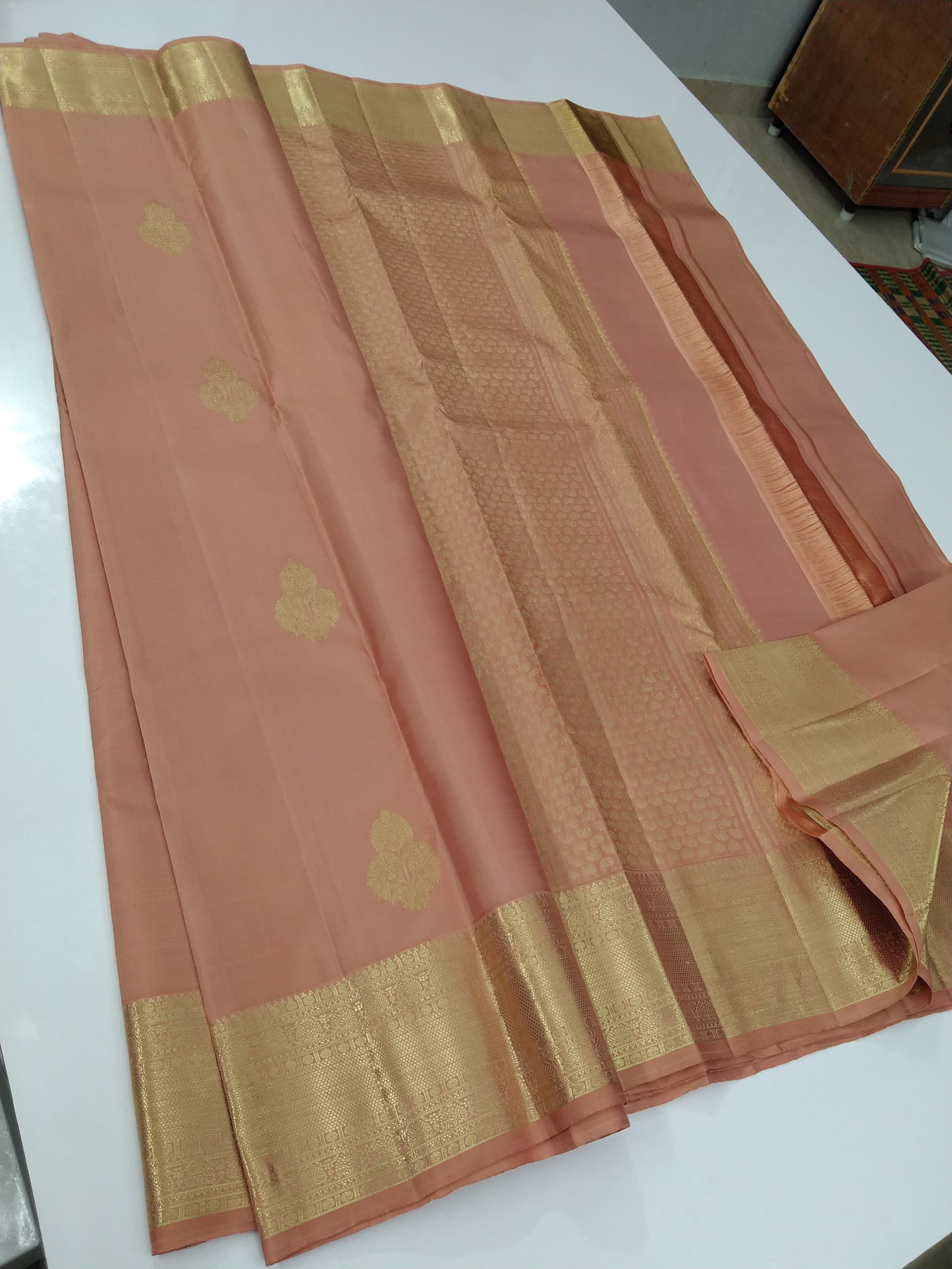 Classic Dusky Rose Elegance Kanchipuram Handloom Silk Saree SS25262