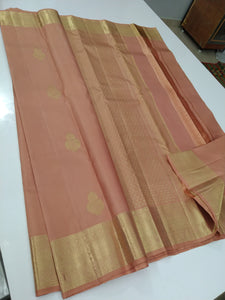 Classic Dusky Rose Elegance Kanchipuram Handloom Silk Saree SS25262