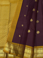 Load image into Gallery viewer, Classic Plum &amp; Mustard 2gm Zari Vintage Elegance Kanchipuram Handloom Silk Saree SS27891
