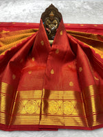 Load image into Gallery viewer, Classic Chilli Red 2gm Zari Elegance Kanchipuram Handloom Silk Saree SS27498
