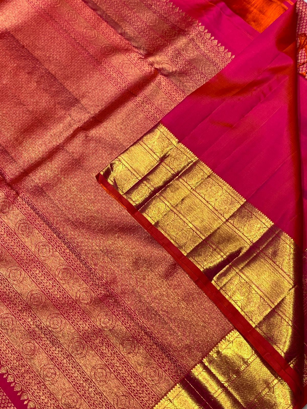 Classic Hot Pink 2gm Zari Bridal Elegance Kanchipuram Handloom Silk Saree SS25371