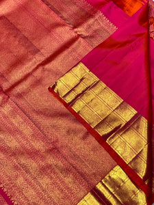 Classic Hot Pink 2gm Zari Bridal Elegance Kanchipuram Handloom Silk Saree SS25371