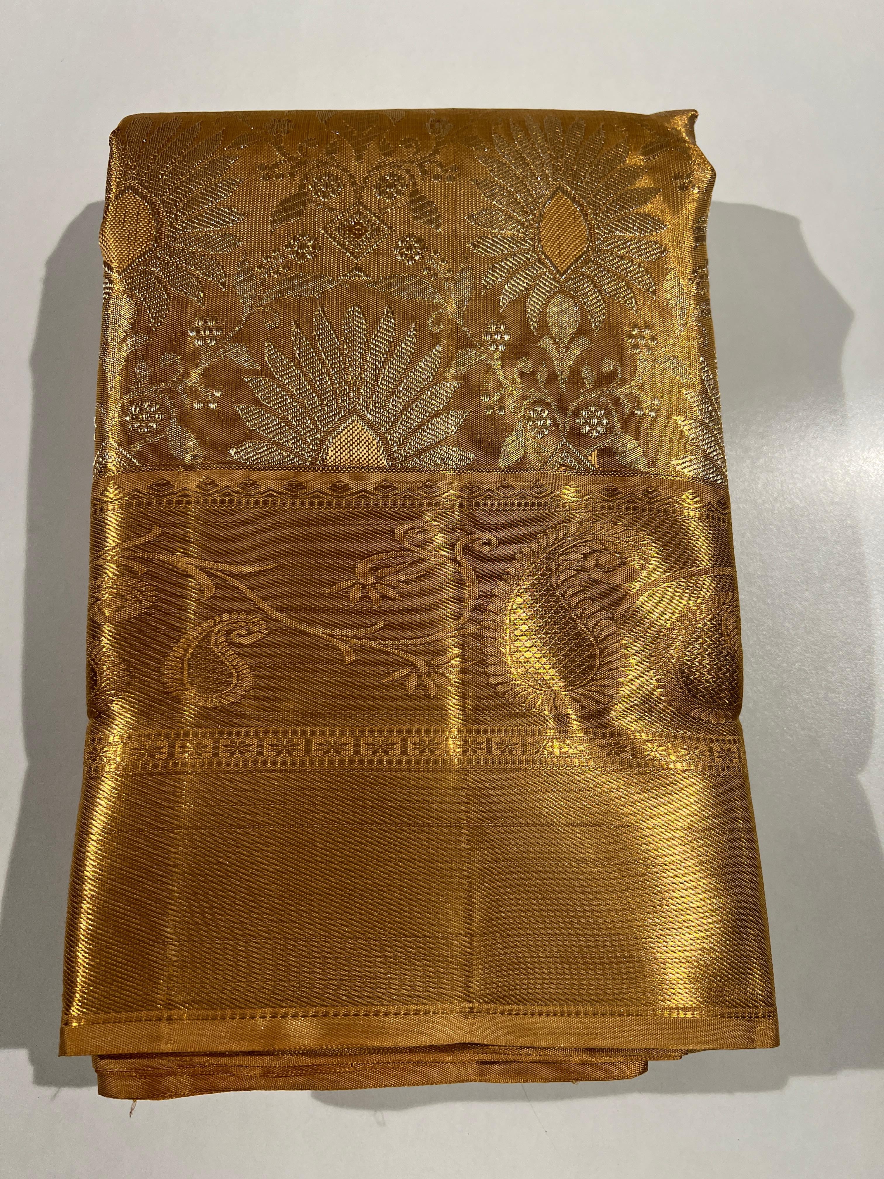 Classic Gold & Silver 1gm Zari Bridal Elegance Kanchipuram Handloom Silk Saree SS25277