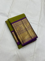 Load image into Gallery viewer, Classic Spring Green &amp; Violet 1gm Vintage Kanchipuram Handloom Silk Saree SS26278
