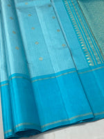 Load image into Gallery viewer, Classic Sky Blue Bliss 2gm Zari Elegance Kanchipuram Handloom Silk Saree SS27176
