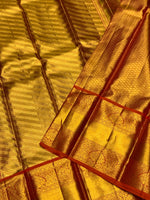 Load image into Gallery viewer, Classic Golden Champagne &amp; Orange 2gm Zari Bridal Elegance Kanchipuram Handloom Silk Saree SS28252
