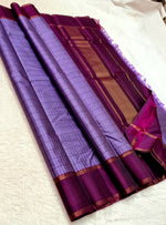 Load image into Gallery viewer, Classic Lavender &amp; Plum 2gm Zari Korvai Elegance Kanchipuram Handloom Silk Saree SS24031
