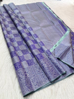 Load image into Gallery viewer, Classic Light Purple Blue 2gm Zari Bridal Elegance Kanchipuram Handloom Silk Saree SS28366
