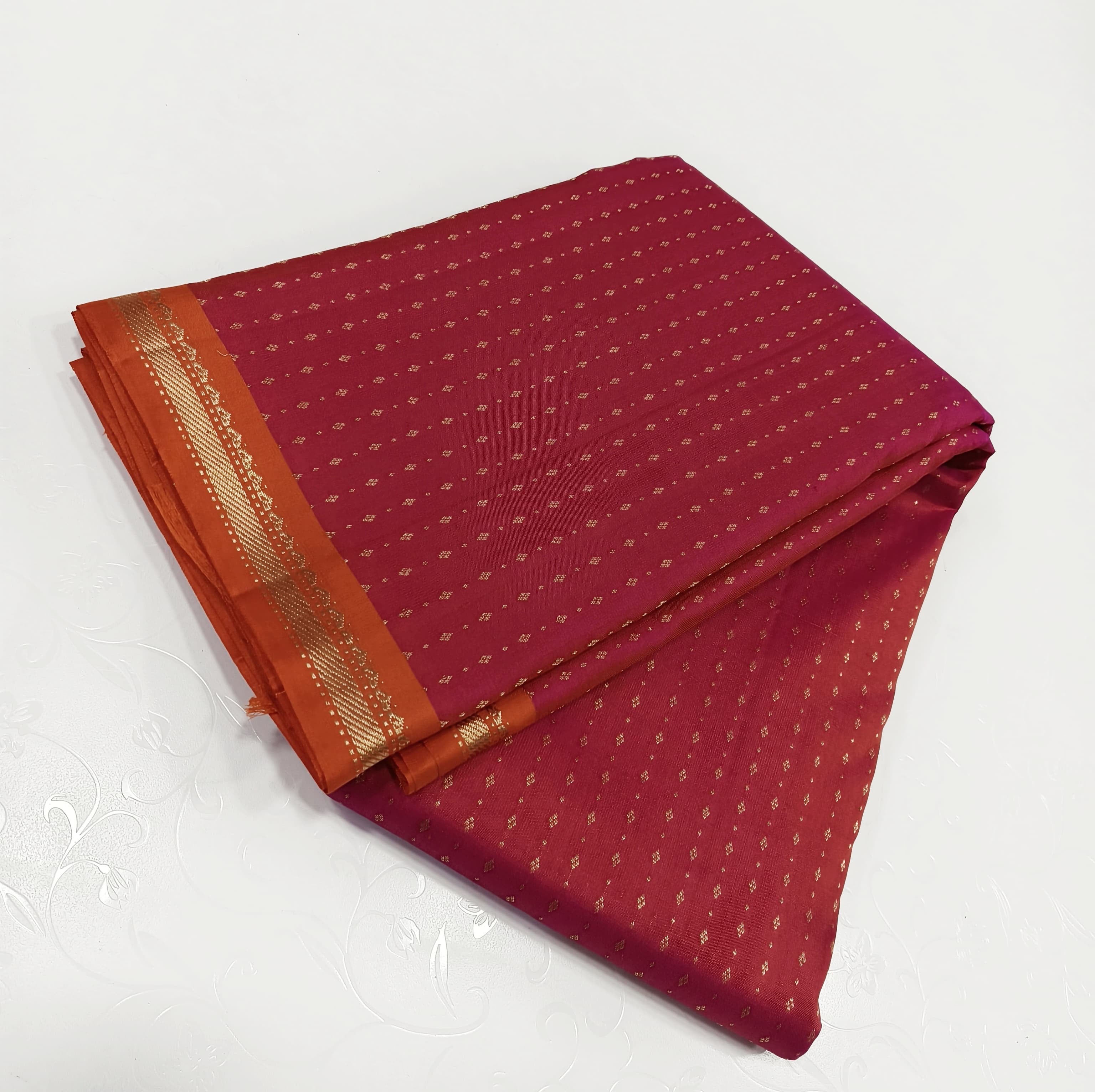 Classic Brick Orange 2gm Zari Elegance Kanchipuram Silk Saree SS23947