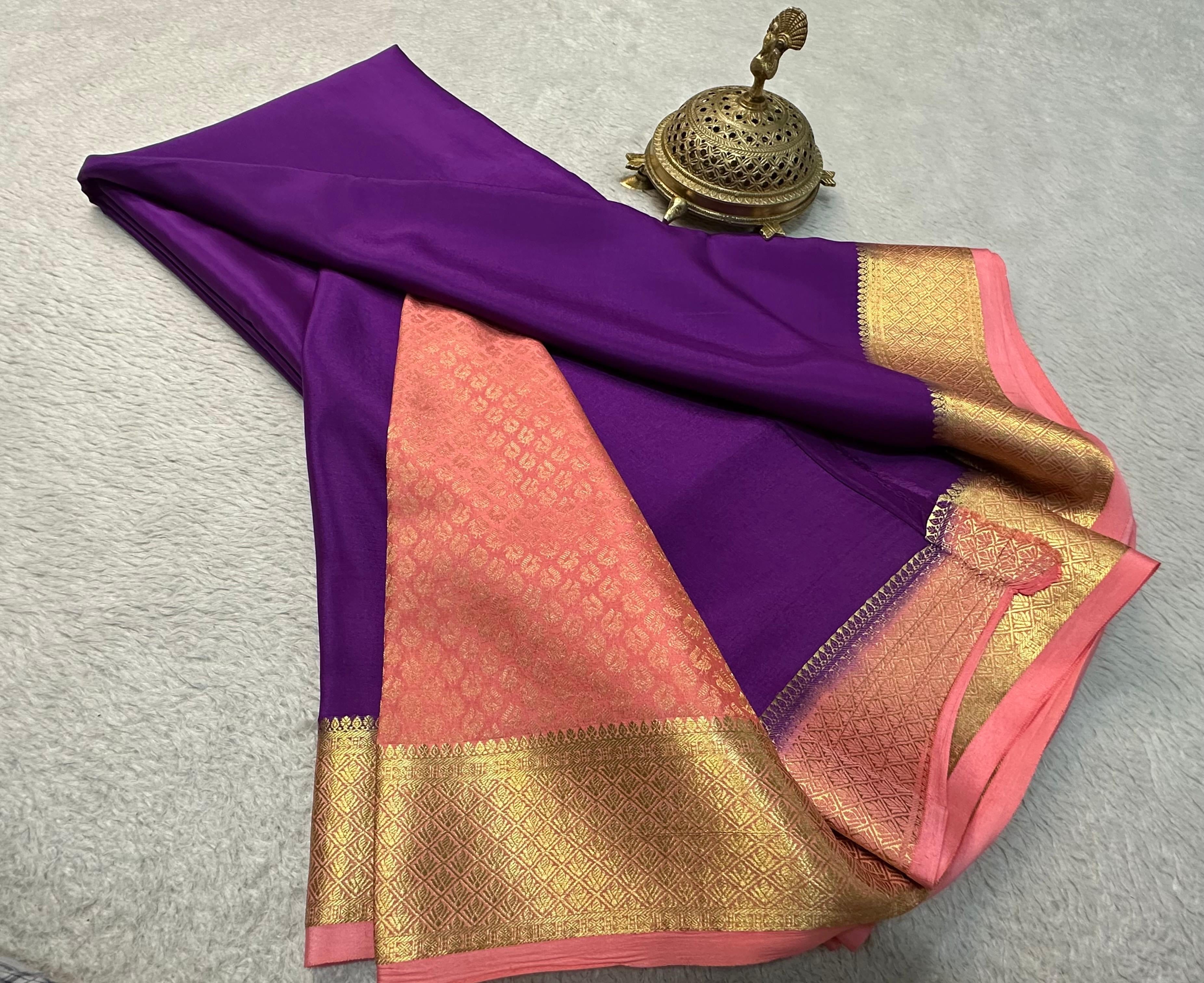 Classic Vadamalli & Peachy Rose Elegance Mysore Silk Saree SS24643