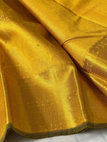 Load image into Gallery viewer, Classic Sunny Yellow 2gm Zari Bridal Elegance Kanchipuram Handloom Silk Saree SS24600
